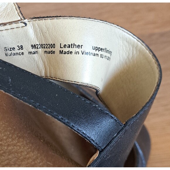 Dansko Thea Leather Clogs Slingback Sandals Wood Cut Out Black Womens 38 7 7.5 - Picture 9 of 10